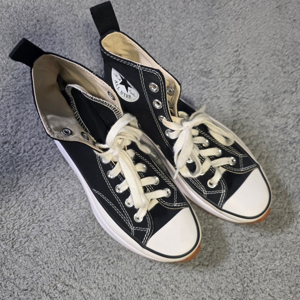 Converse Unisex Womens 8.5 Mens 7 Run Star Hike High Top Black Platform Sneakers - Picture 2 of 8